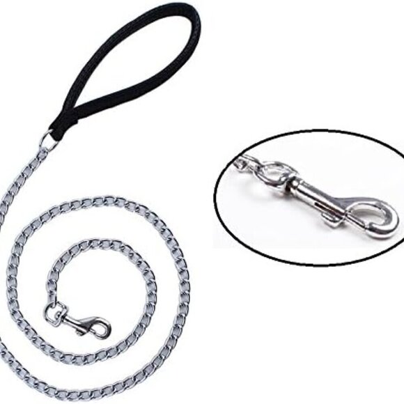 Pet Dog metal Chain Leash Training Leads with Padded Loop Handle / MEDIUM / NEW - Picture 2 of 4